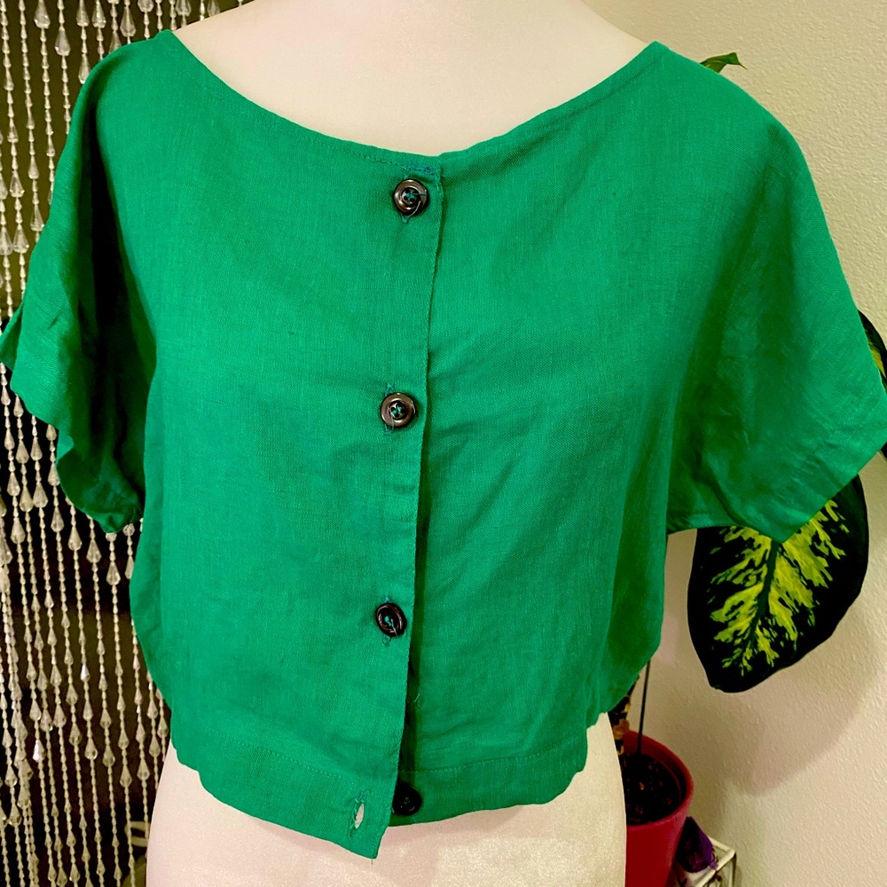ESPIRT GREEN CROP TOP NWOT